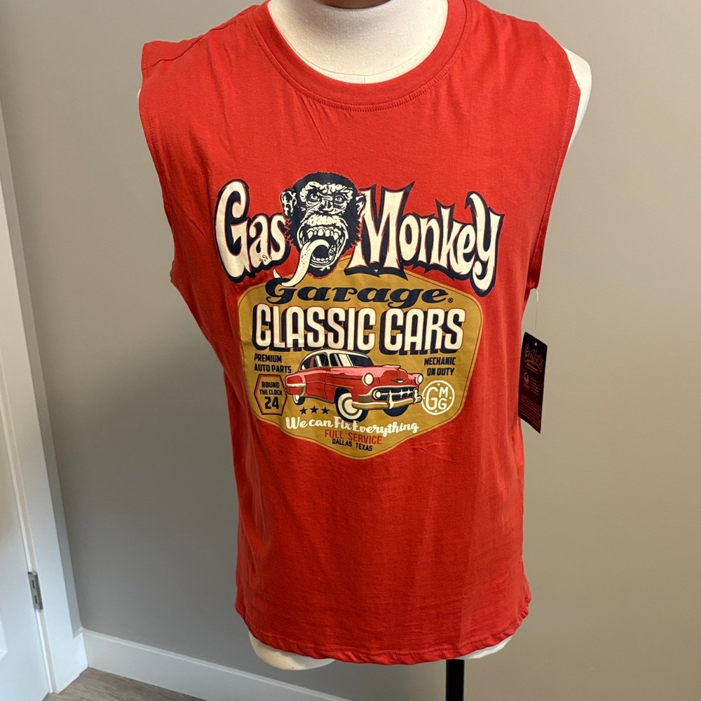 Gas Monkey Garage Red Tank Top for Men